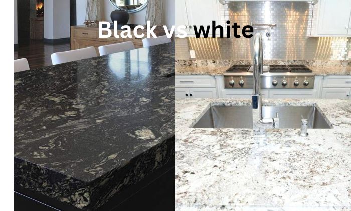 black and white granite countertops