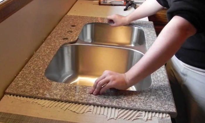 Granite countertop installation