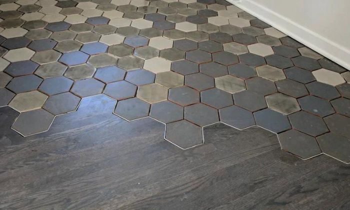 kitchen tile to wood floor transition ideas