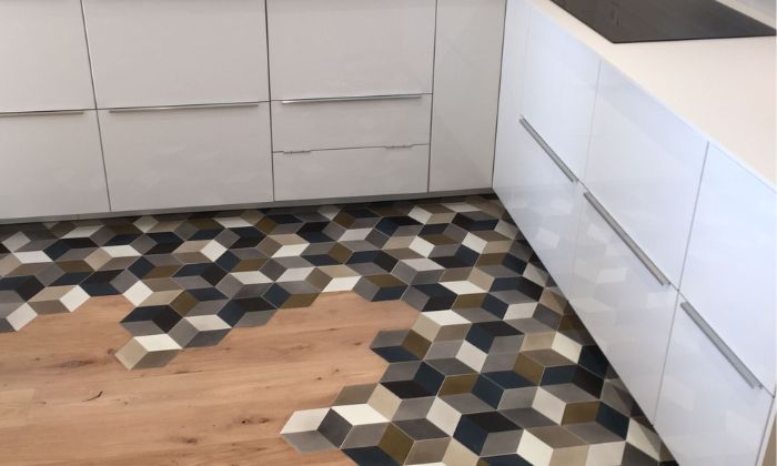 kitchen tile to wood floor transition ideas