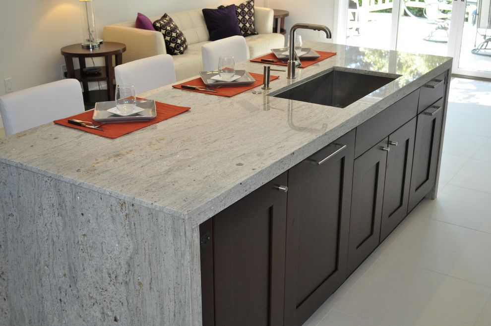 white and gray granite countertops
