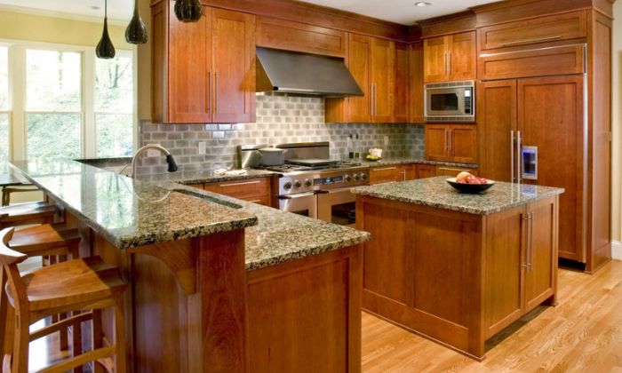 Rich Hardwood Cabinets