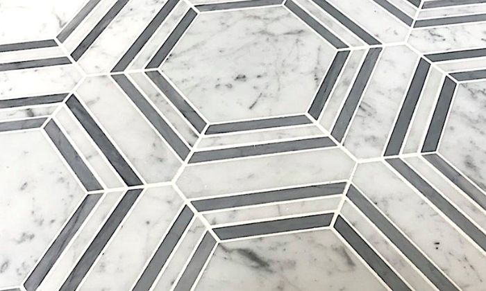 Striped Marble Floor Tiles