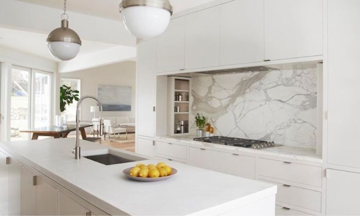 White Cabinets & White Countertops