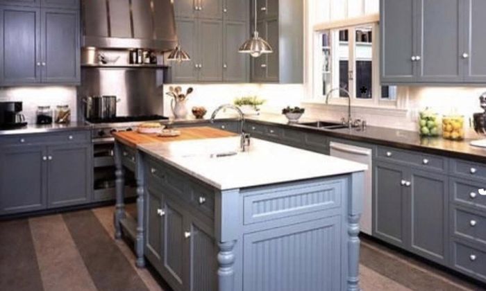 Slate Blue Cabinets