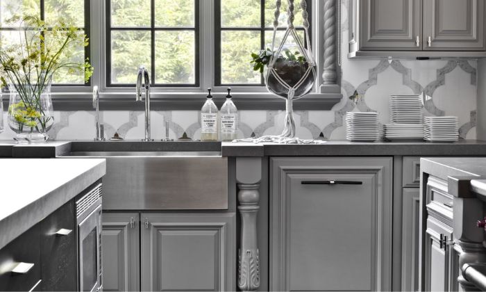 Warm Gray Cabinets
