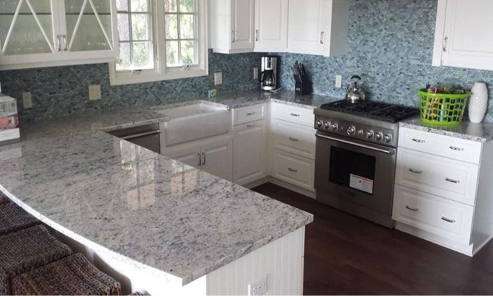 White and Gray Granite Countertops