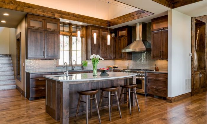 walnut kitchen cabinets