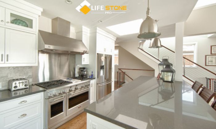 White and Gray Quartz Countertops