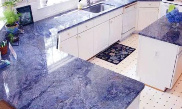 White and Blue Granite Countertops