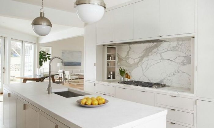 White Modern Marble Backsplash